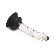 Dildo de Vidrio con Base de Silicona Pleasure Crystals