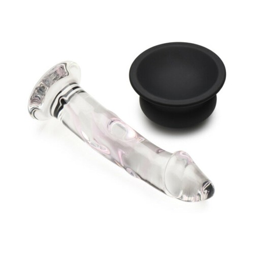 Pleasure Crystals Glass Dildo with Silicone Base