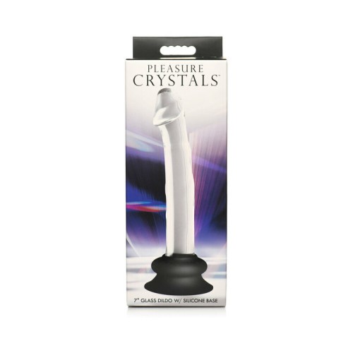 Pleasure Crystals 7 in. Glass Dildo Silicone Base Buy Now