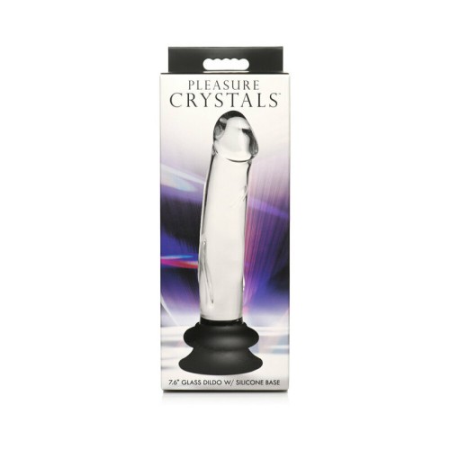 Dildo de Cristal con Base de Silicona