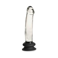 Dildo de Cristal con Base de Silicona