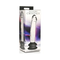 Pleasure Crystals Glass Dildo with Silicone Base