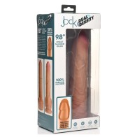 Dildo de Silicona Densa Doble Uncut Jock con Testículos - 9.8 Pulgadas