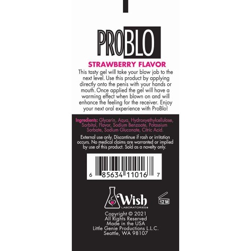 Pro Blo Gel de Placer Oral Fresa 10 ml - Mejora Deliciosa