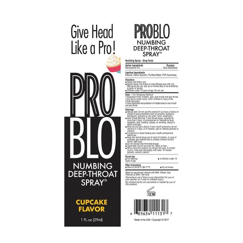 Pro Blo Numbing Spray Cupcake - Sweet Relief for Oral Play