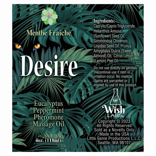 Aceite de Masaje con Feromonas Desire Eucalipto Peppermint