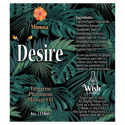 Desire Pheromone Massage Oil Tangerine