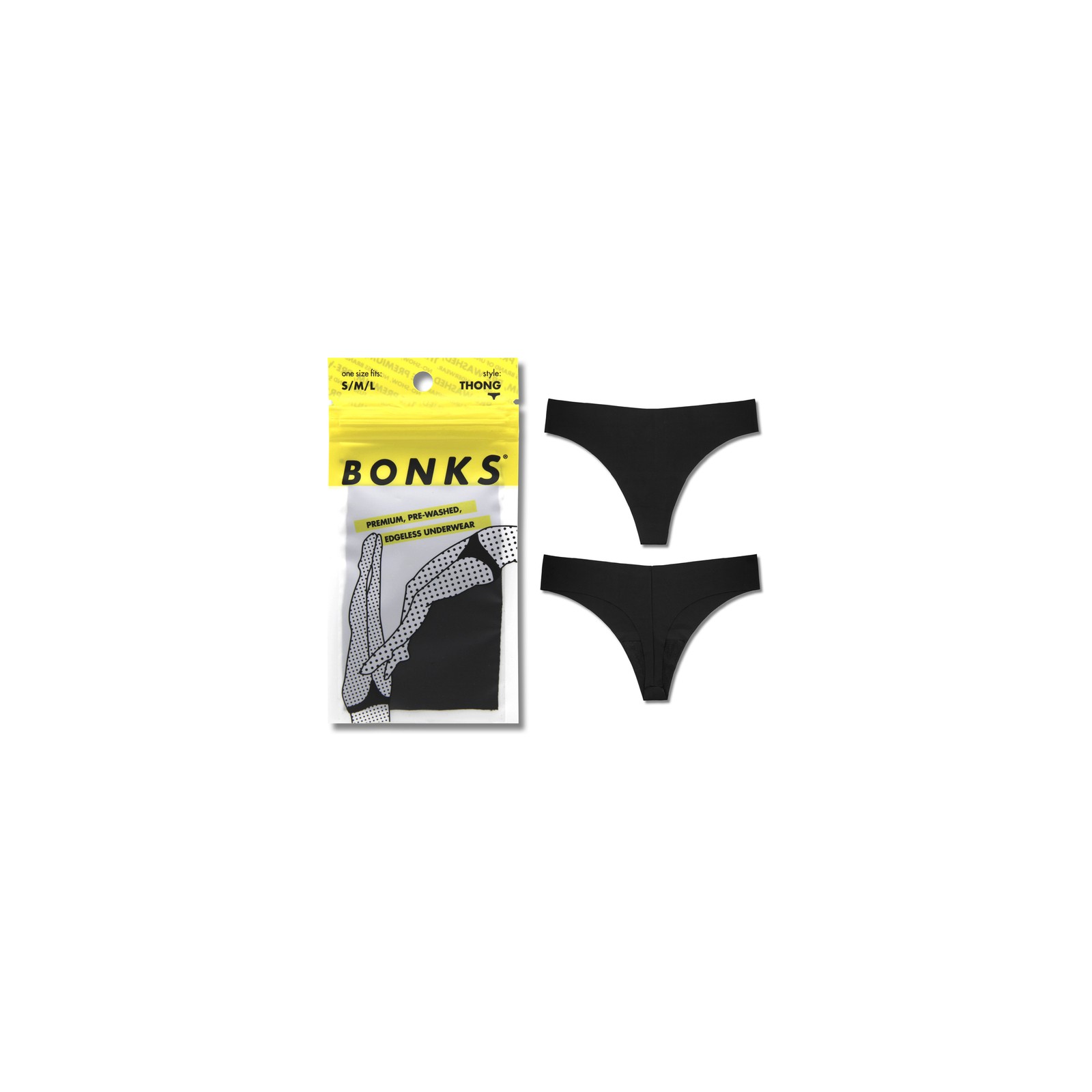 Bonks Black Magic Seamless Thong O/S