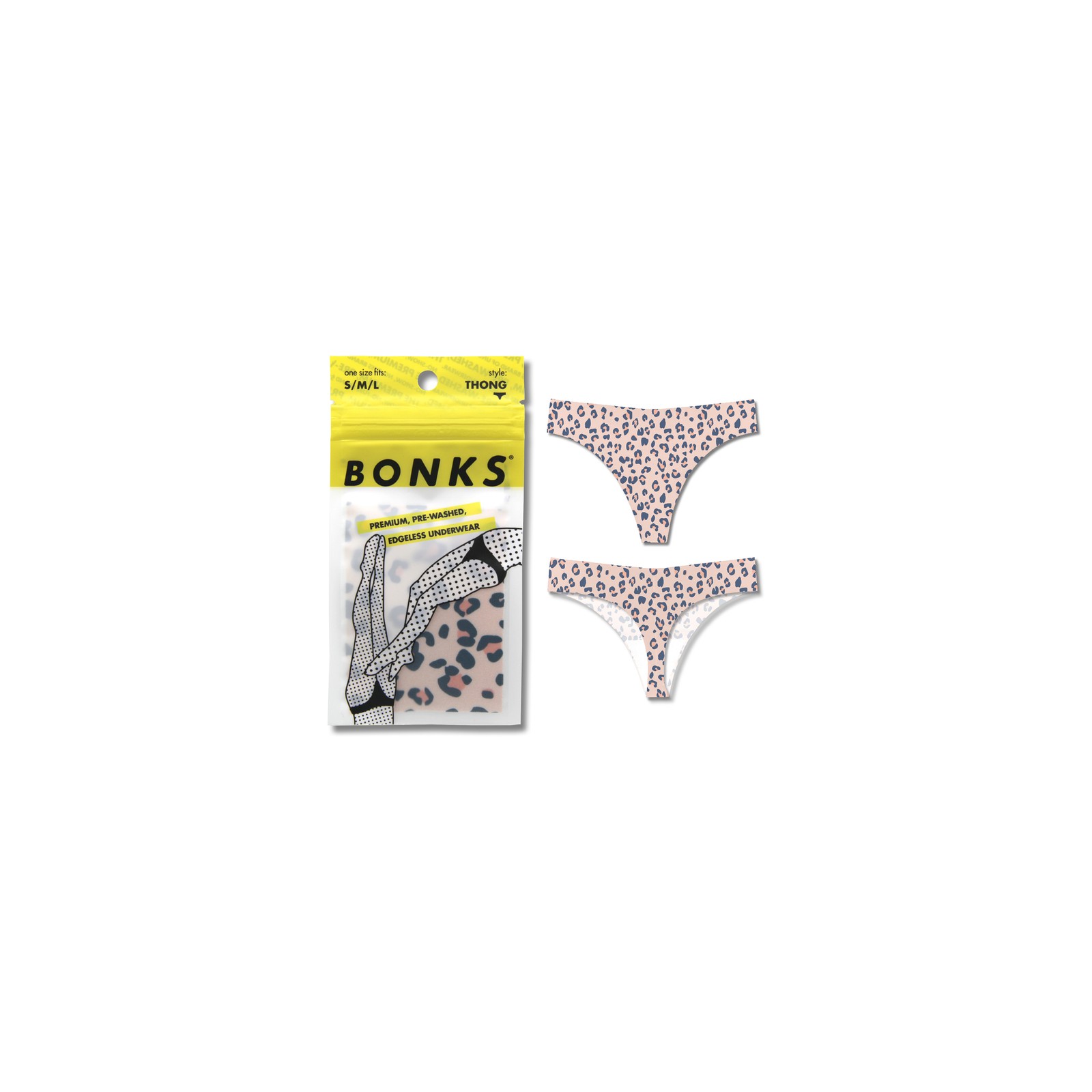 Bonks Cat's Out Of The Bag Seamless Thong O/S - Everyday Essential