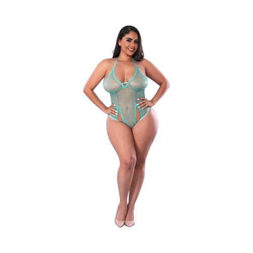 Magic Silk Aqua Soft Petals Cut Out Teddy Queen Size