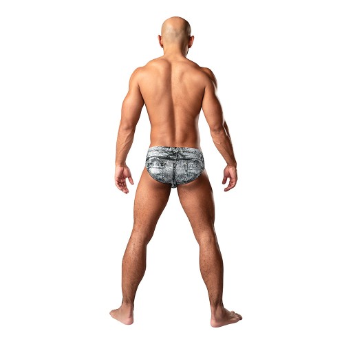 Male Power Dirty Denim Bikini for Flirty Style