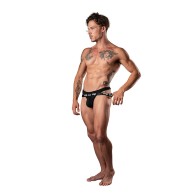 Male Power Amplifying Strappy Thong Black