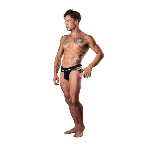 Male Power Amplifying Strappy Thong Black S/M