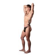 Male Power Show Stopper Thong Silver Dot