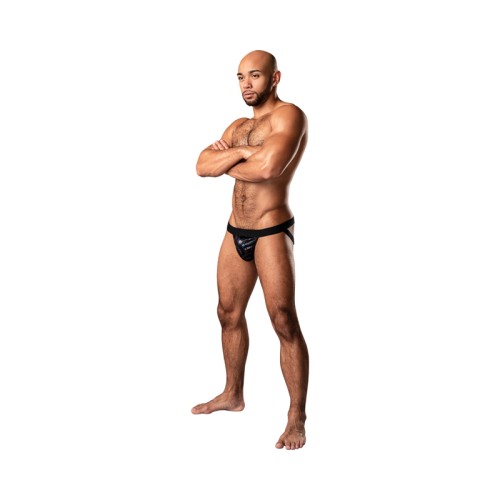 Male Power KaleiDickscope Strappy Ring Jock Black LXL