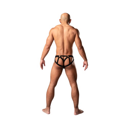 Male Power KaleiDickscope Strappy Ring Jock Black LXL