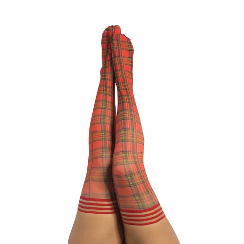 Kixies Grace Red Plaid Thigh Highs Size C