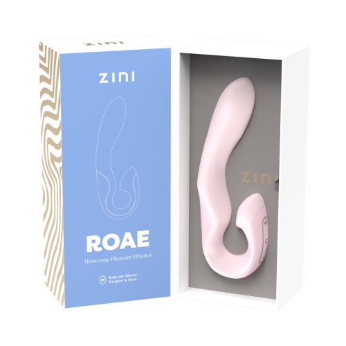 Zini Roae Rosa Vibrador de Conejo de Tres Vías