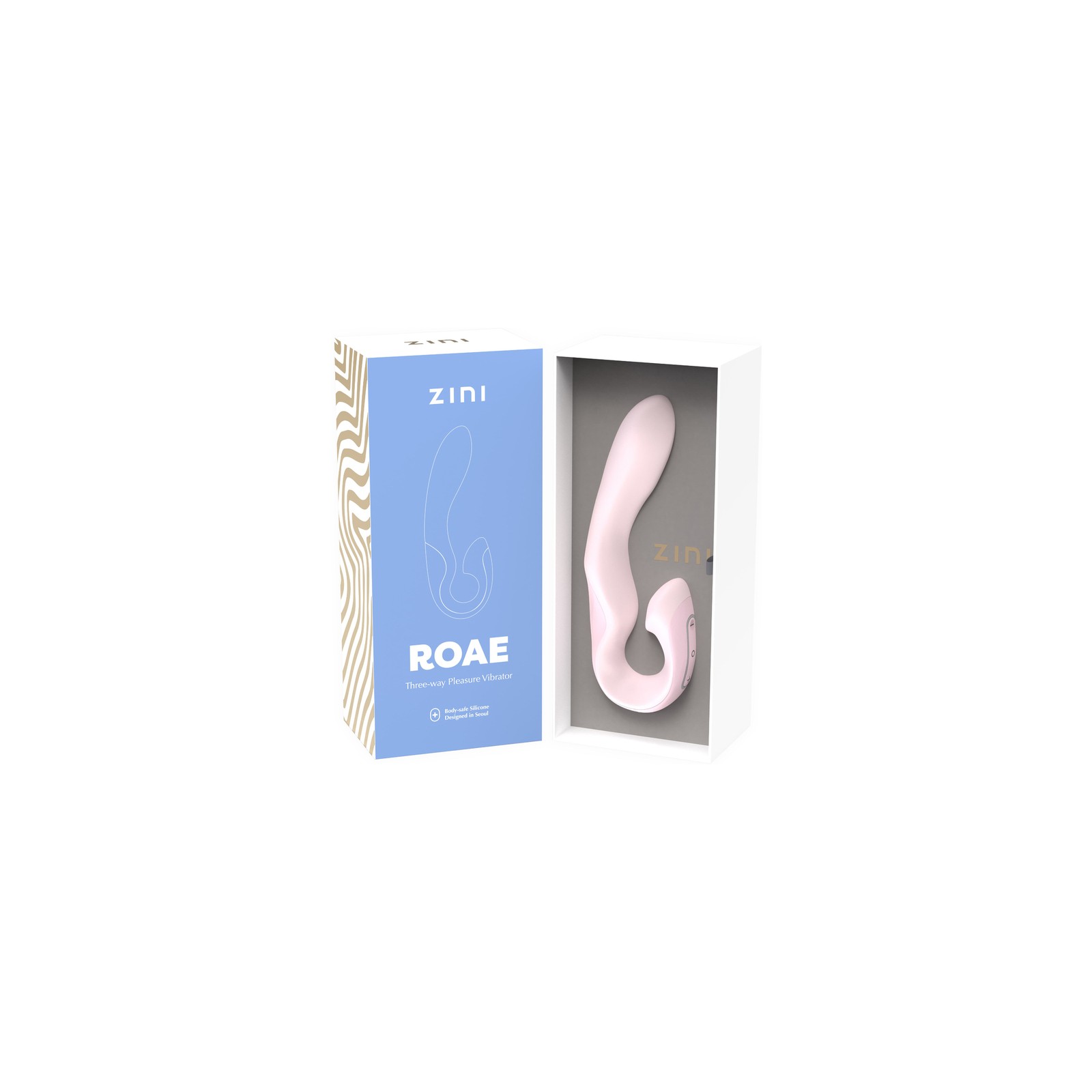 Zini Roae Rosa Vibrador de Conejo de Tres Vías