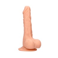 RealRock Dildo de Piel 10 in. con Testículos Beige