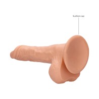 RealRock Dildo de Piel 10 in. con Testículos Beige