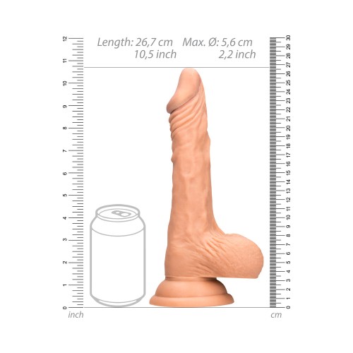 RealRock Dildo de Piel 10 in. con Testículos Beige