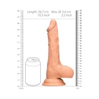 RealRock Dildo de Piel 10 in. con Testículos Beige