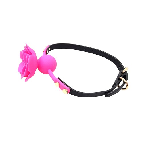 Ple'sur Breathable Silicone Flower Ball Gag for Playful Fun