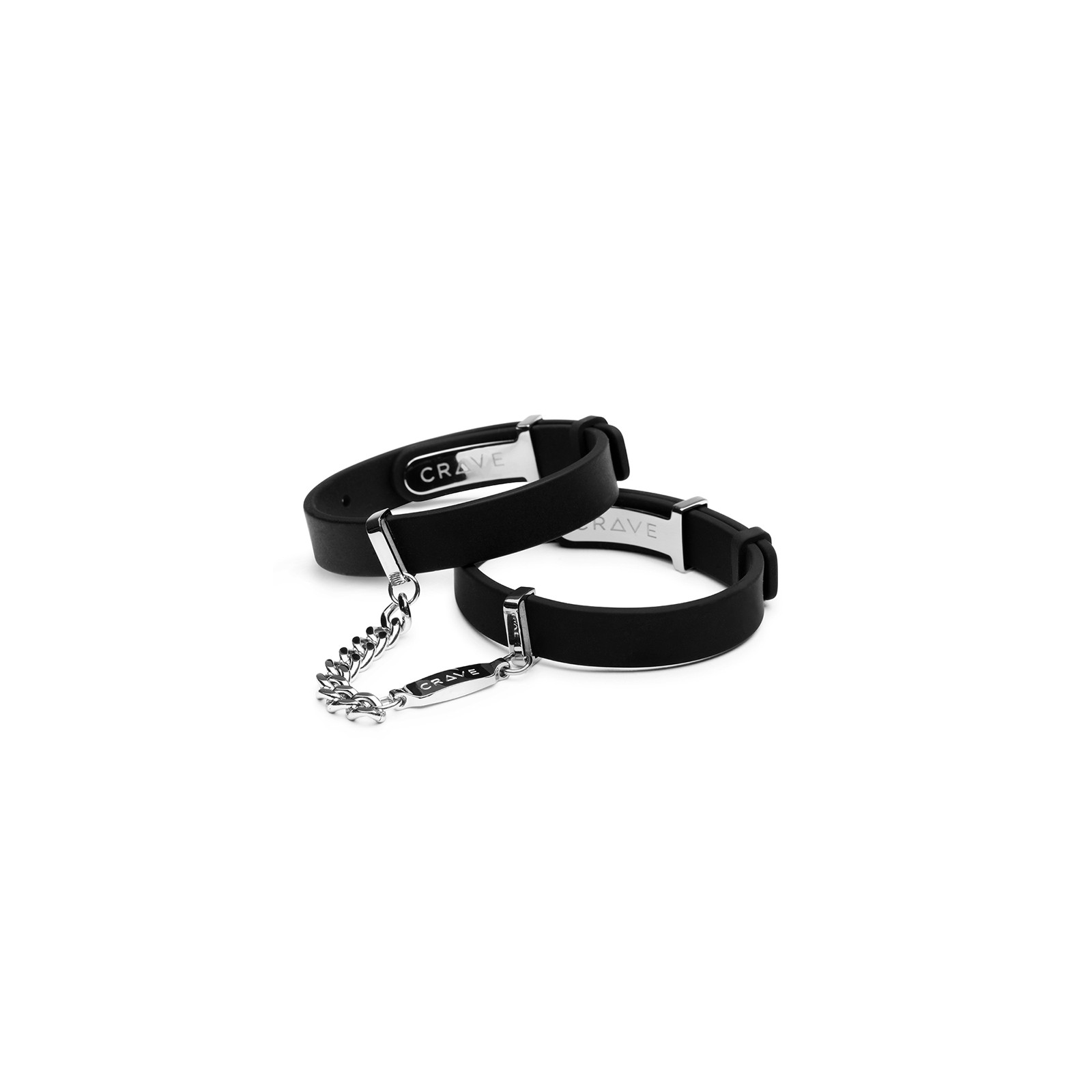 Crave ID Cuffs Black/Silver - Pleasure Jewelry