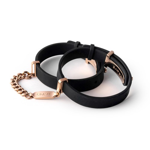 Crave ID Cuffs - Black and Rose Gold