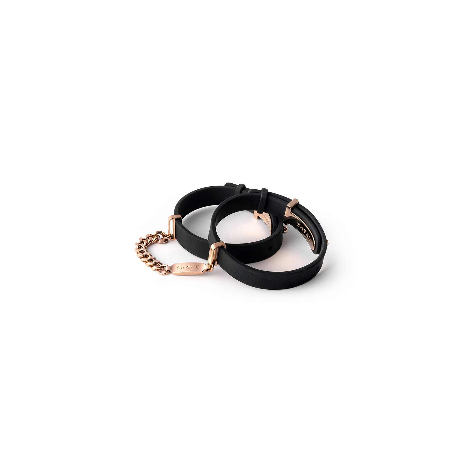 Crave ID Cuffs - Black and Rose Gold