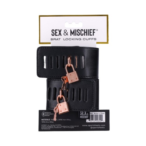 Sportsheets Brat Locking Cuffs - BDSM Play