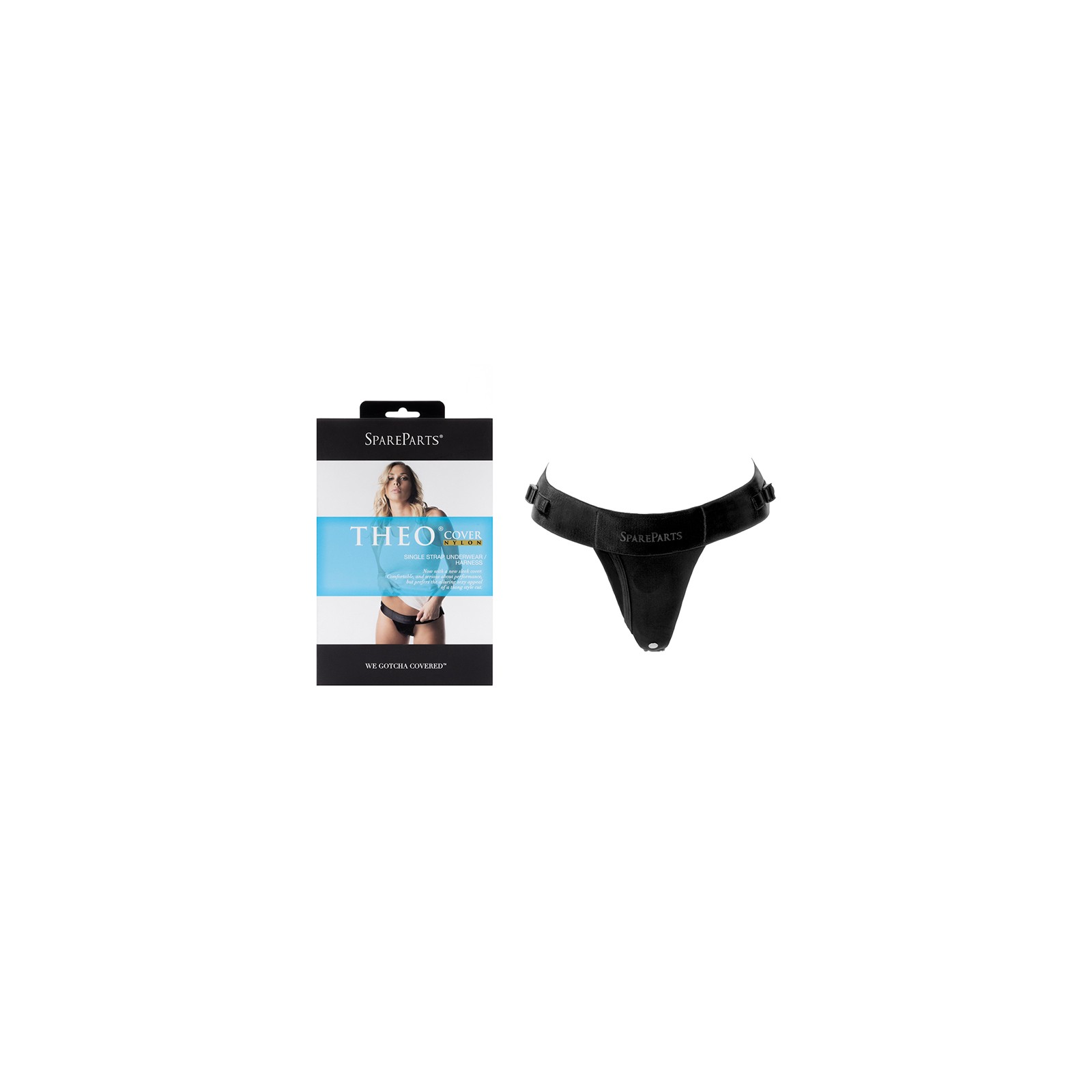 SpareParts Harness de Ropa Interior Theo Black - Soporte Versátil