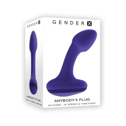 Plug Recargable Anybody's Plug de Silicona Purple - Gender X