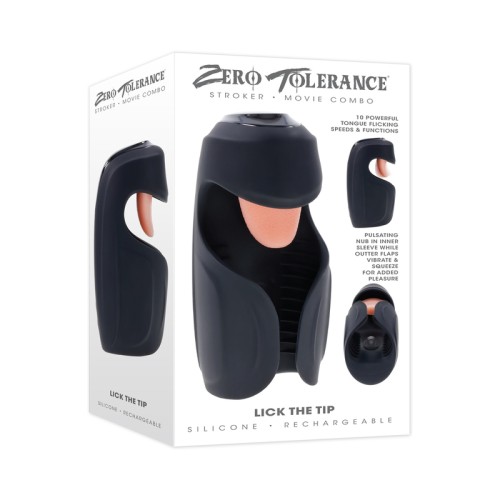 Zero Tolerance Lick The Tip Rechargeable Silicone Stroker Black