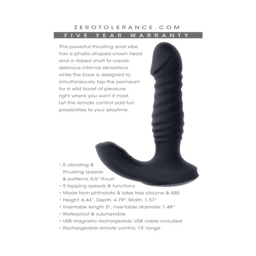 Vibrador Anal Thrusting Recargable Zero Tolerance