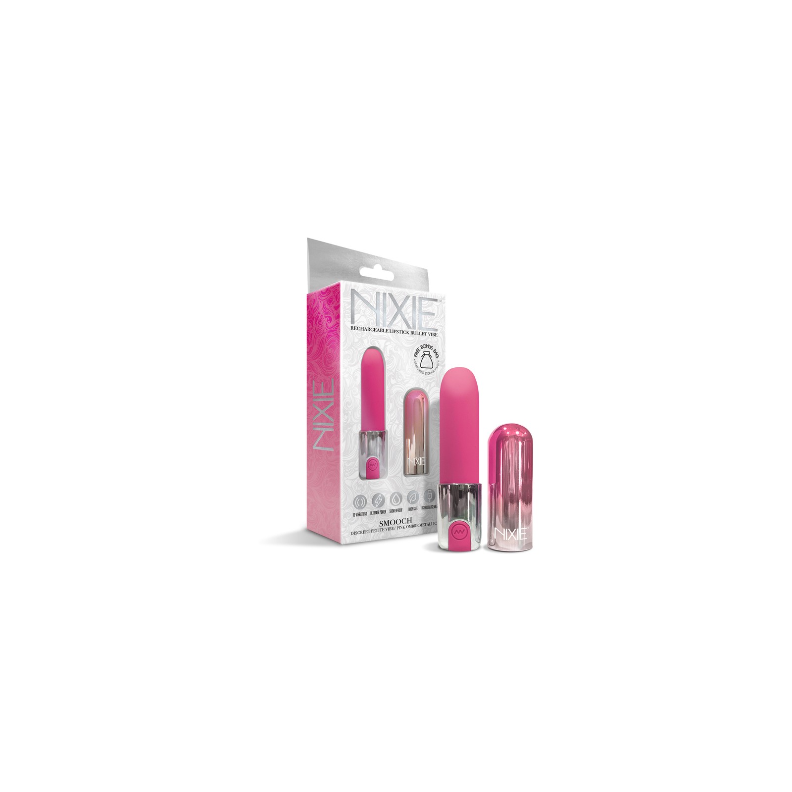 Nixie Smooch Lipstick Bullet Vibrator Pink Ombre