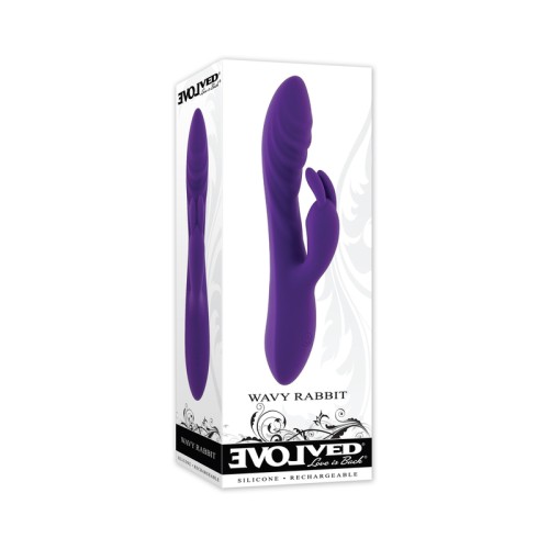 Evolved Wavy Rabbit Dual Stimulator Rechargeable Purple