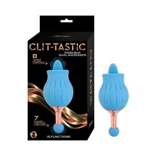 Clit-Tastic Rose Bud Dual Massager - Blue