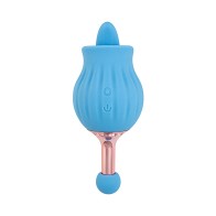 Clit-Tastic Rose Bud Dual Massager - Blue