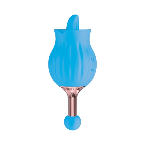 Clit-Tastic Rose Bud Dual Massager - Blue