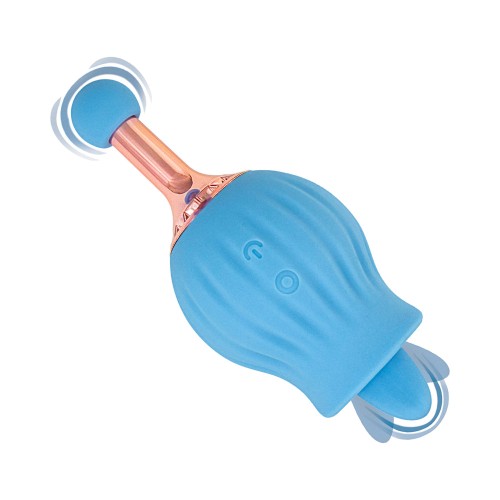 Clit-Tastic Rose Bud Dual Massager - Blue