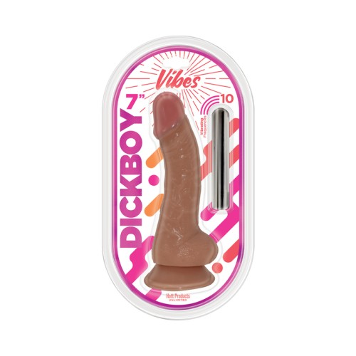 Dickboy Vibes 7 in. Dildo with Rechargeable Bullet - Caramel