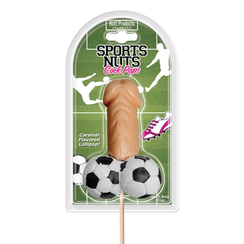 Chupetines de Caramelo Sports Nuts Cock Pop Pelotas de Fútbol - Dulces y Divertidos