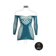 Le Desir Long-Sleeved Mini Dress Ocean Deep