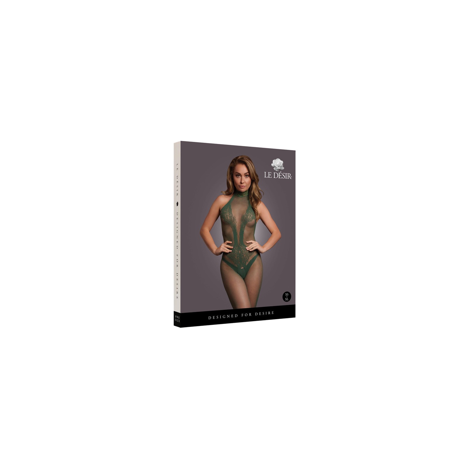 Bodystocking de Malla y Encaje Le Desir Verde Medianoche