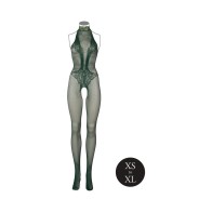 Bodystocking de Malla y Encaje Le Desir Verde Medianoche