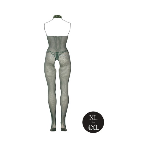 Le Desir Midnight Green Fishnet and Lace Bodystocking Queen Size