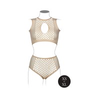 Le Desir Duo Net Key-Hole Bra Set Sandy Beach O/S