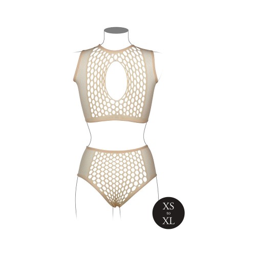 Le Desir Duo Net Key-Hole Bra Set Sandy Beach O/S